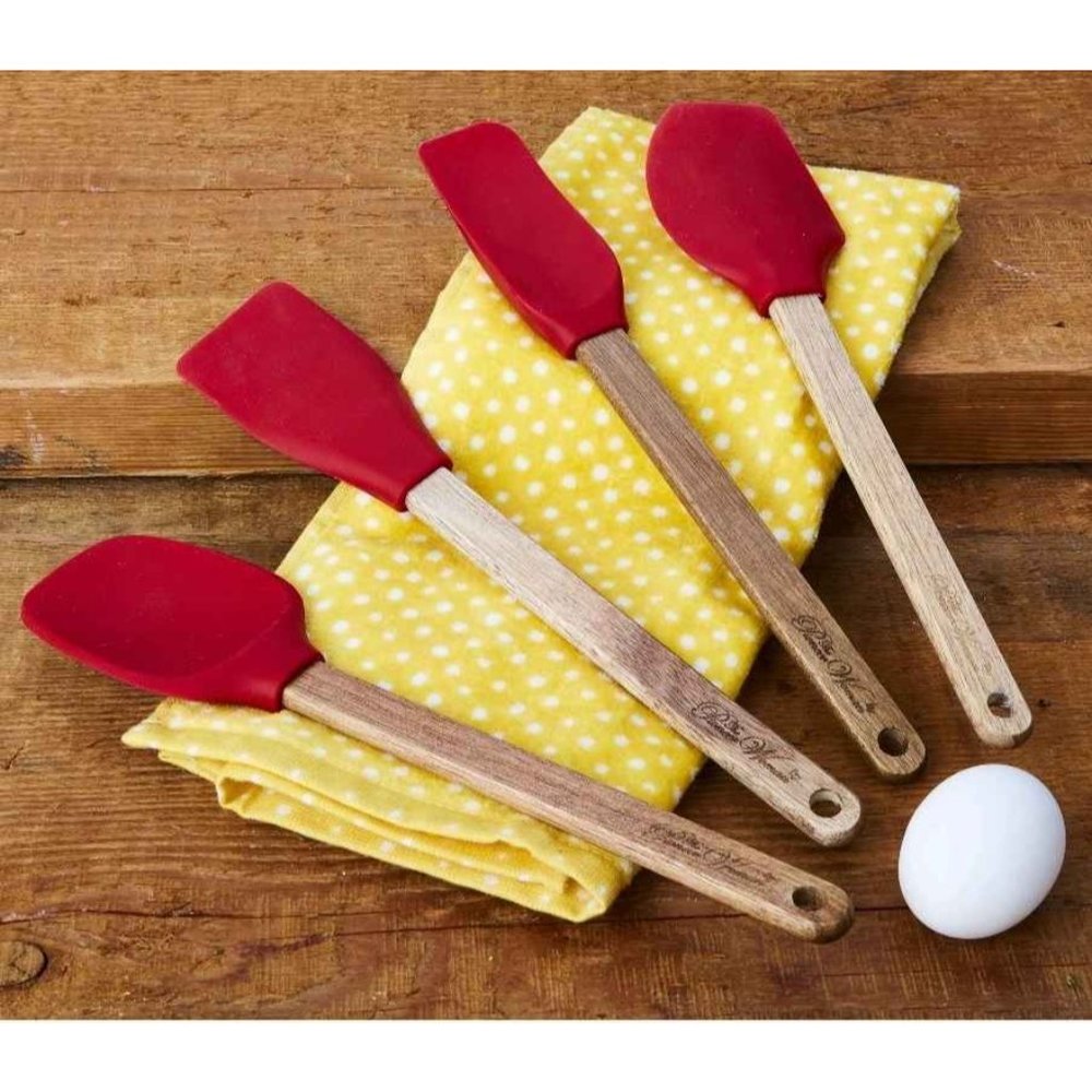 Pioneer Woman Red Spatula Farmhouse Wood Handles